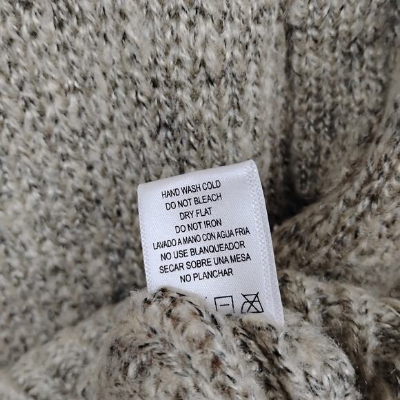 Love Tree Knit Oatmeal Sweater Top Size Small Lace Up V Neck Long Sleeve - Picture 8 of 8